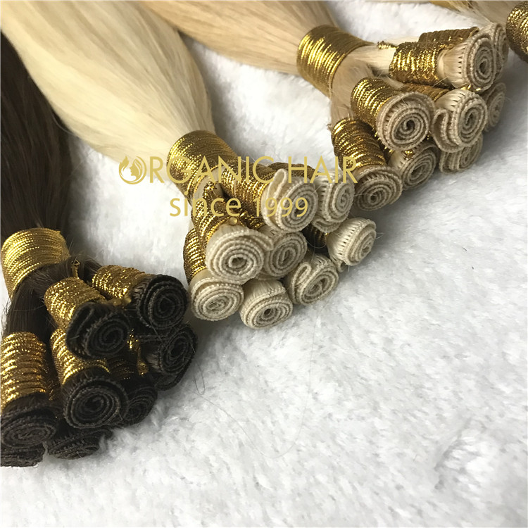 High quality human hair extensions--Hand tied weft hair extensions C23